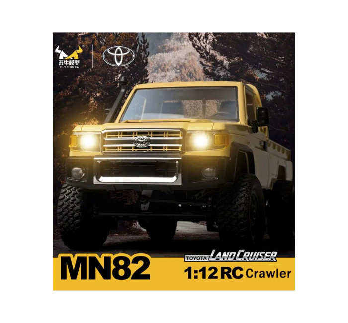 Радиоуправляемый внедорожник MN Model MN82 Toyota LandCruiser 79 4WD RTR масштаб 1:12 2.4G (желтый)